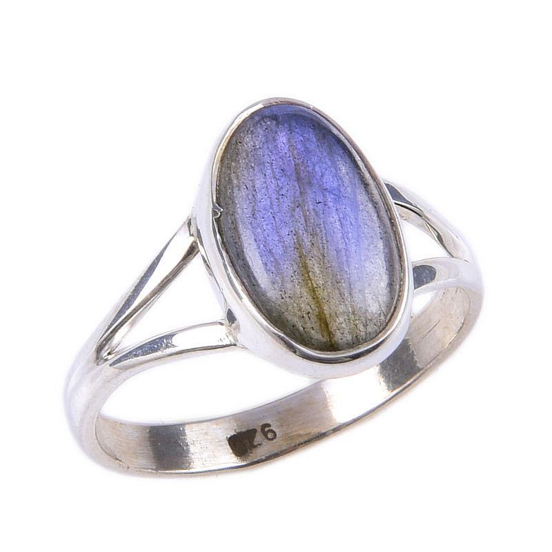 Pierre Gemme Labradorite Naturelle Fait Main Argent Sterling Massif 925 Bague Taille 7 G8z40