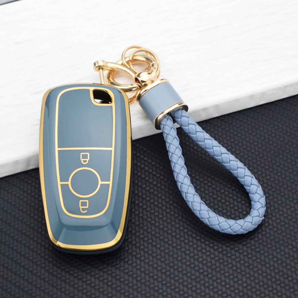 TPU Car Key Case Cover for Ford Fusion Edge Mustang Explorer F150 F250 F350 F450 2/3/4/5 Buttons Key Fob Protector Key Chain Set