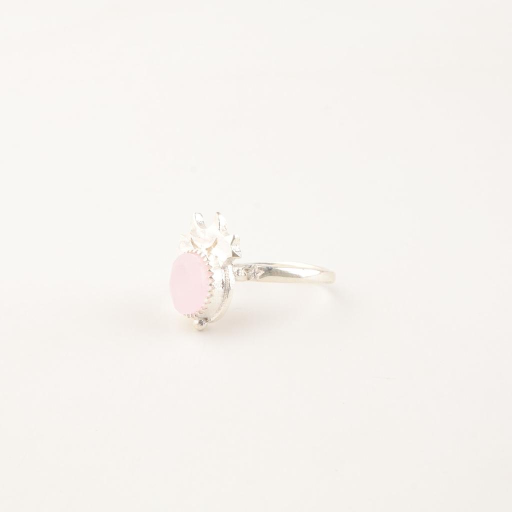 Natural Rose Chalcedony Gemstone 925 Sterling Silver Jewelry Handmade Women Ring RR-67-15