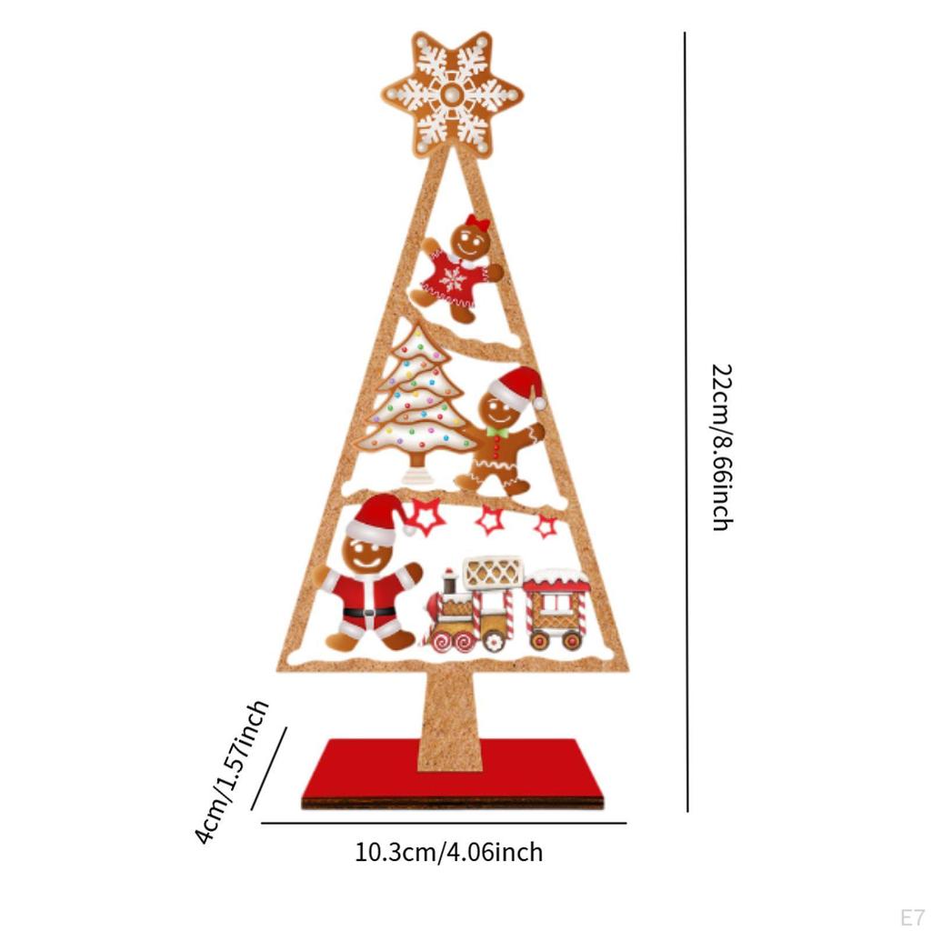 Weihnachtsbaum Desktop Ornament ,Plakette ,Holz Weihnachten Feiertags Party Dekor, Schild für Büro