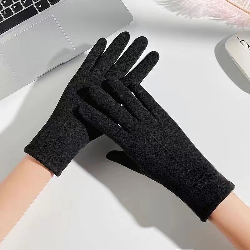 Winter Gloves, German Velvet Gloves, Women's Split Finger Warm Gloves