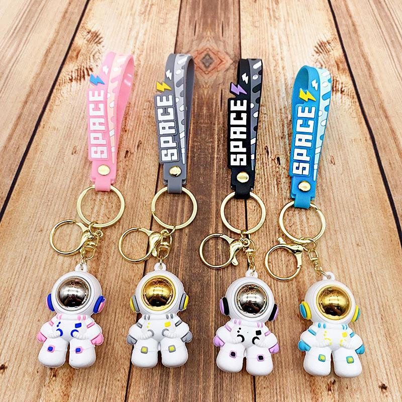 Cartoon Colorful Astronaut Keychain Pendant Ins Couple Car Schoolbag Pendant Doll Silicone Pendant
