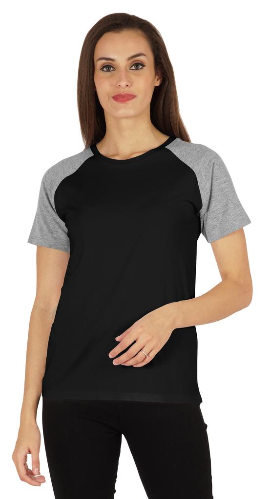 Inkmeso Women  S Raglan Short Sleeve T-Shirt Regular Fit Casual Solid Basic Tee