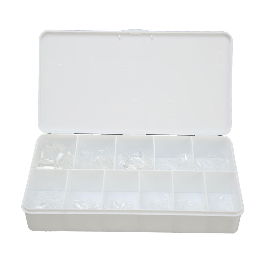 550pcs False Toenail Tips Full Cover Clear Artificial Ultrathin Multi Size Breathable Toe Nail Tips with Storage Box