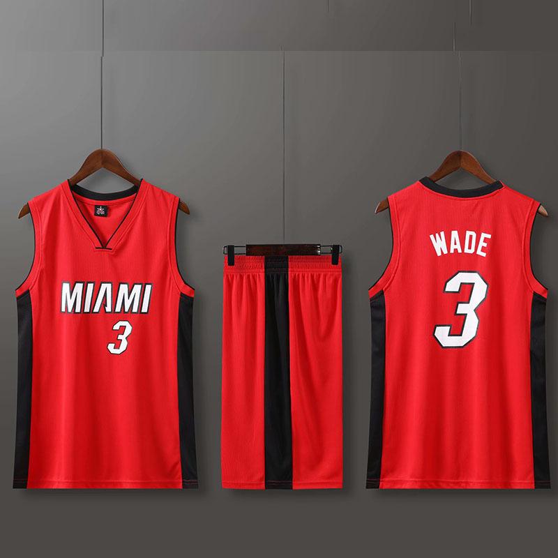 Баскетбольная майка Miami Heat Красная №3 Дуэйн Уэйд 18