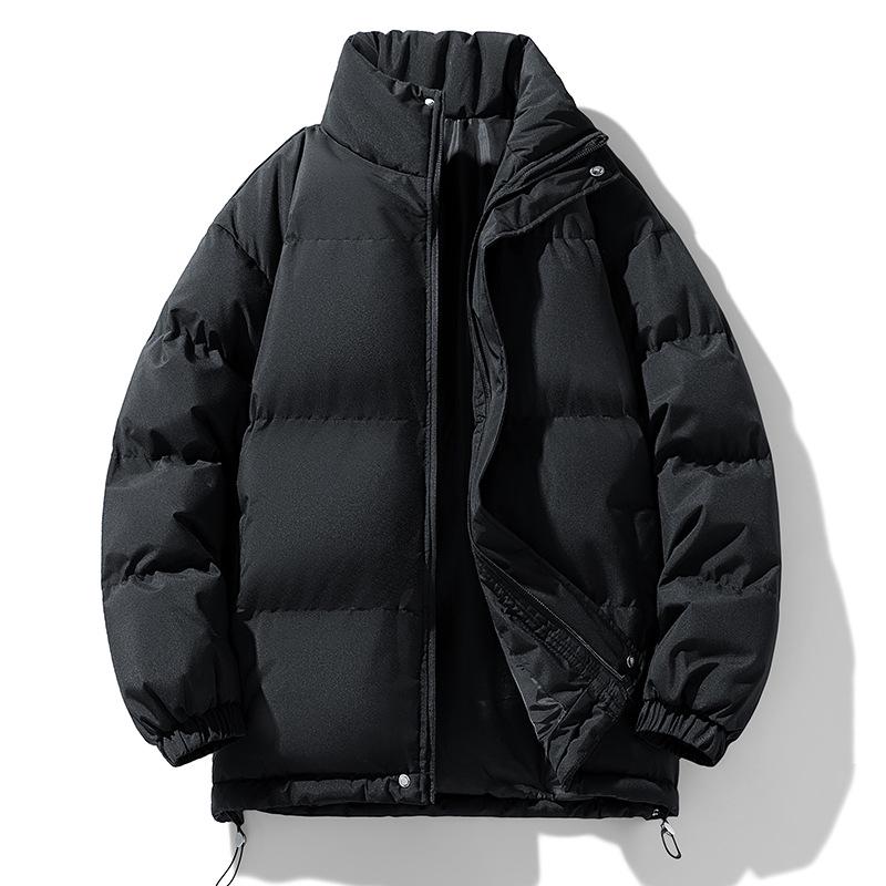 2026 Winter Stand-Up Collar Cotton-Padded Jacket: Trendy Men's Outdoor Loose Warm Coat