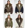 Navy Fur Collar Down Cotton Parka - Autumn/Winter Fashion Highlight.