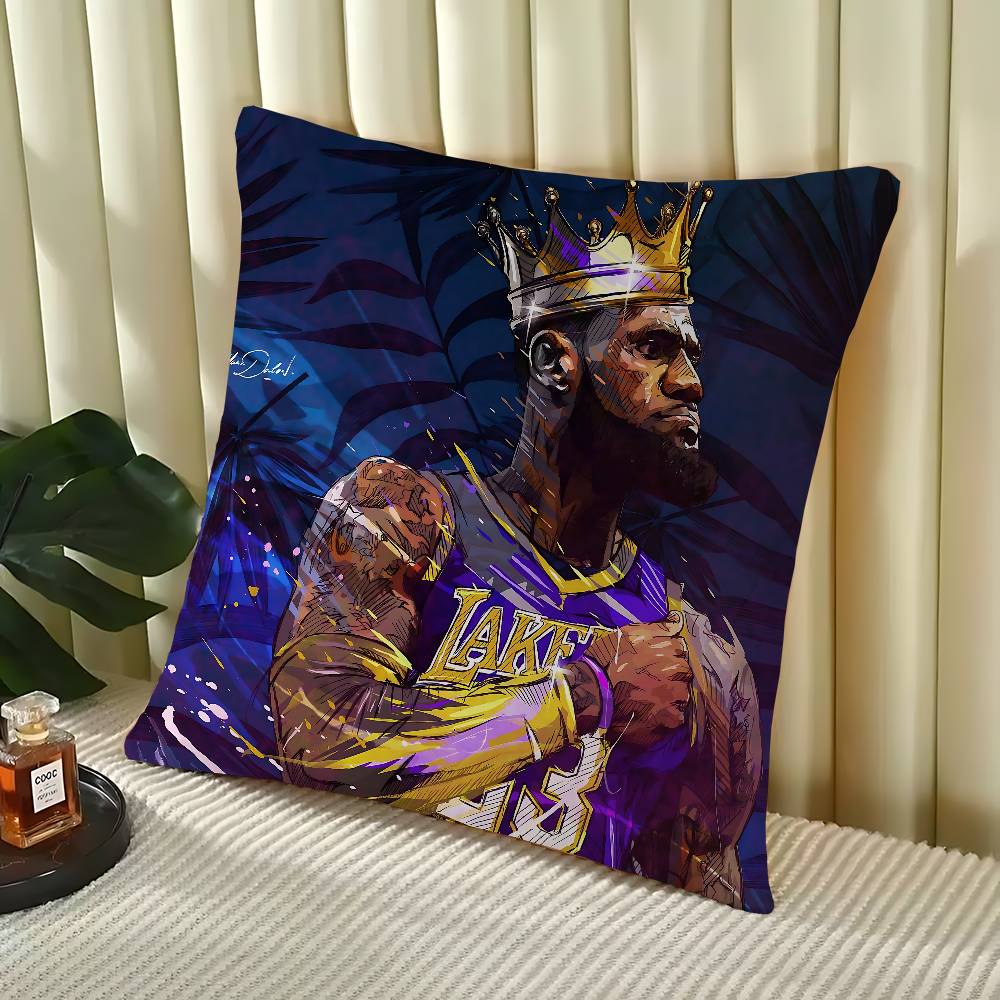 Basketball Star L-LeBron J-James Cushion Cover Decorative Pillow Sofa Home Decor Case Pillow Cases