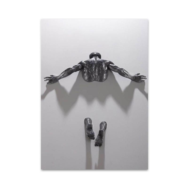 Abstract Statue Figure Canvas Painting Visual 3D Effects Posters Prints Wall Art Picture For Living Room Home Decor Gift Cuadros