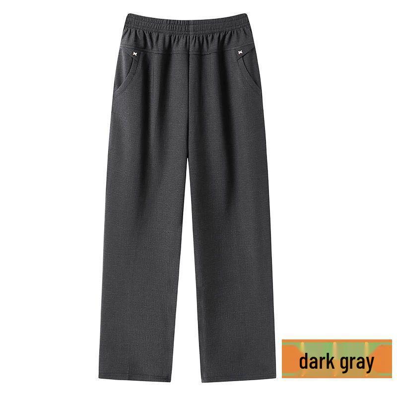 

Spring & Autumn High-Waist Elastic Pants for Middle-Aged & Elderly Women - Fleece-Lined, Fashionable Comfort for Moms & Grandmas 3XL (Approx. 115-130 lbs)