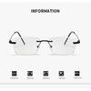Men Women Rimless Pochromic Glasses Fashion Square Anti-blue Myopia Eyewear New Trend Ladies Color Changing Eyeglasses