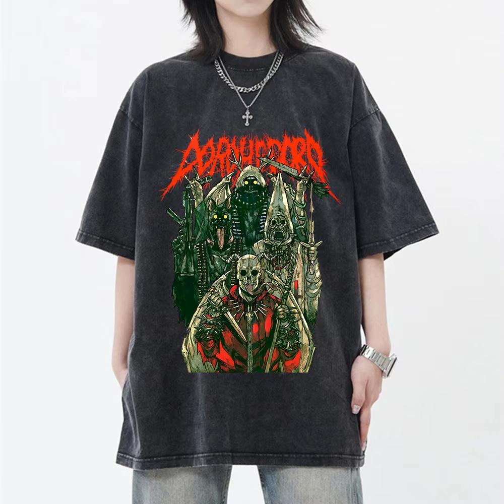 Vintage prané japonské anime Dorohedoro grafické tričko Unisex ležérní oversized Streetwear krátký rukáv měkká bavlna prodyšné tričko Topy
