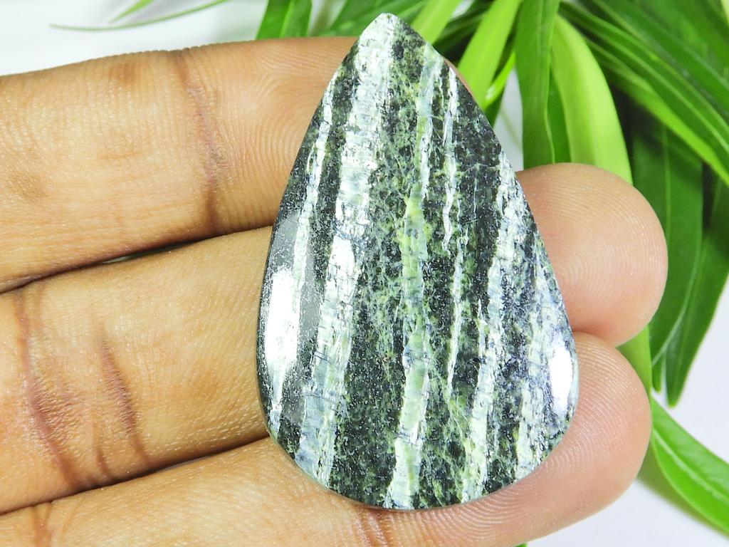 66Cts. Natural Green Swiss Opal Crystal Oval Cabochon Gemstone 28X44X06 MM SK-729