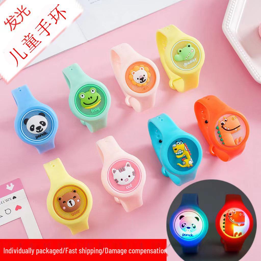 Luminous Cartoon Mosquito Repellent Bracelet Children's Watch - Portable Anti-Bite, Flashing Design.