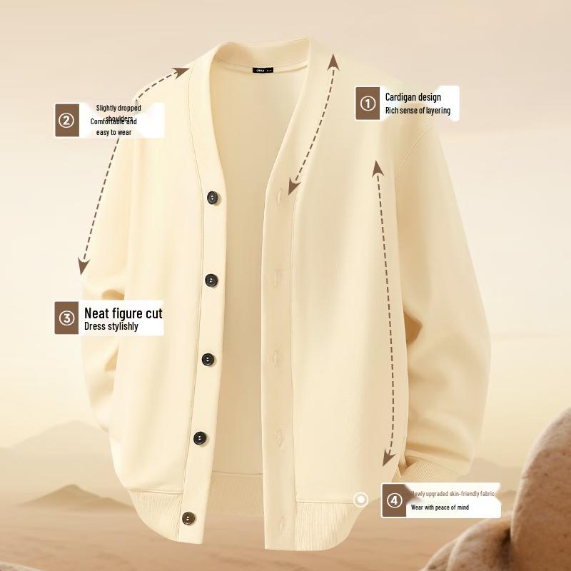 JEEP Men's V-Neck Cardigan Sweatshirt