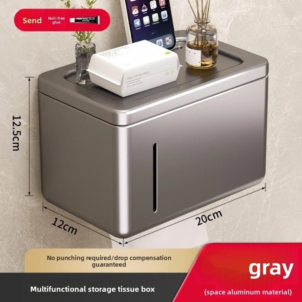 

2 in 1 Toilet Tissue Box Multi-functional Bathroom Tissue Holder New Toilet Paper Holder Home сірий