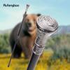 Roaring Bear Head Totem Relief Walking Cane Fashion Walking Stick Gentleman Crosier Knob Walking Stick 93cm