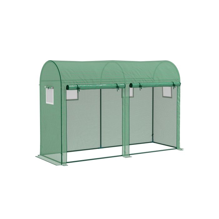Serra - 300x100x200cm - Rete in PE - Finestra telecomandata - Doppia porta avvolgibile