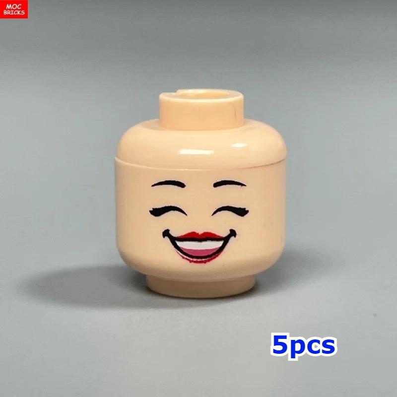 MOC Bricks Hollow Flesh Face Expression Head For 4cm Figure DIY Educational Building Blocks Toys For Children Gifts