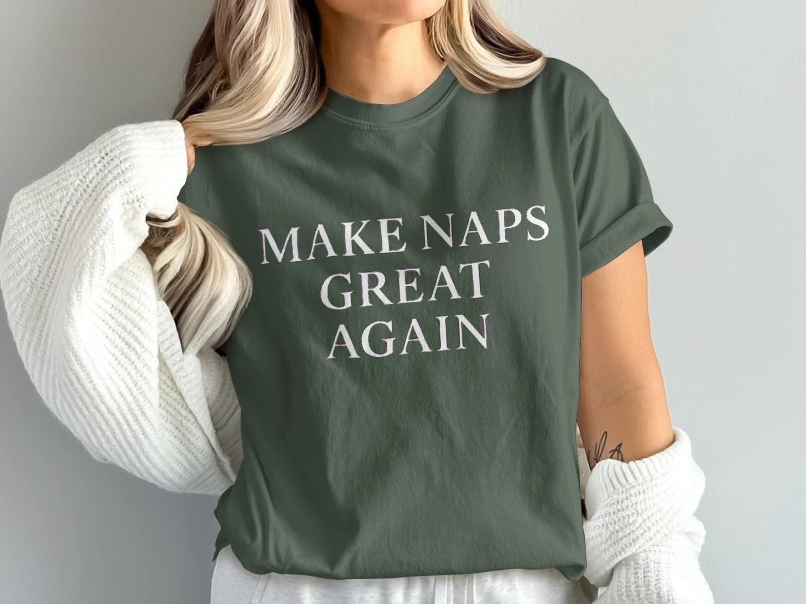Make Naps Great Again Funny Trump Shirt Sleep Lover Gift MAGA 2024 Satire 3XL