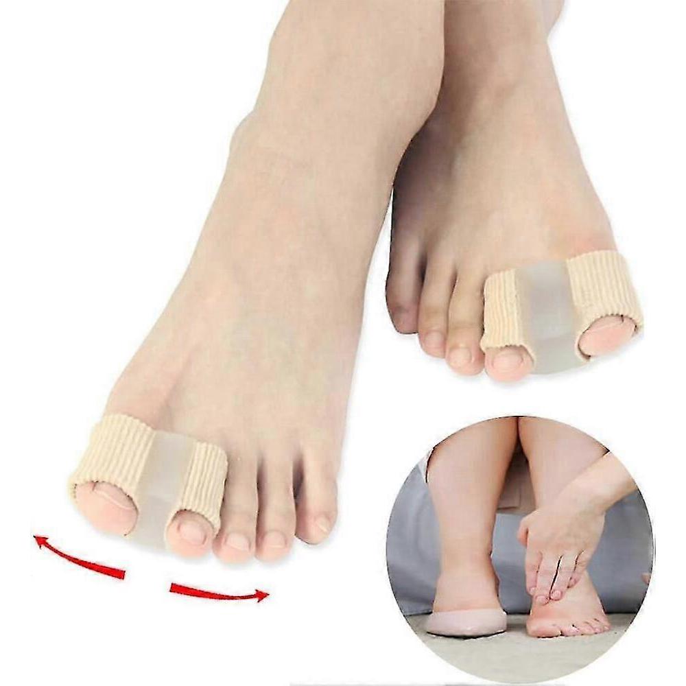 2 Stück Große Zehentrenner, Verstellbarer Silikon-Zehenkorrektor für überlappende Zehen, Hallux Valgus Ballenzehen-Linderung, Unisex Zehentrenner