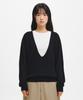 GENERALIDEA [Bora Pick] Deep V-Neck Loose Fit Knit Pullover [Black] / Gf3Lkp506