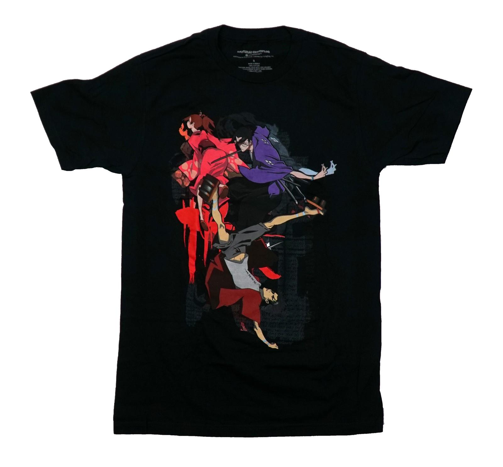 Samurai Champloo New Adult T-Shirt - 3 Fighters Above Upside Down Fighter XL
