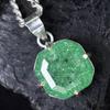Zambian CERTIFIED 44.10 Ct Natural Green Emerald Sterling Silver Square Pendant MY.PD-167-NS