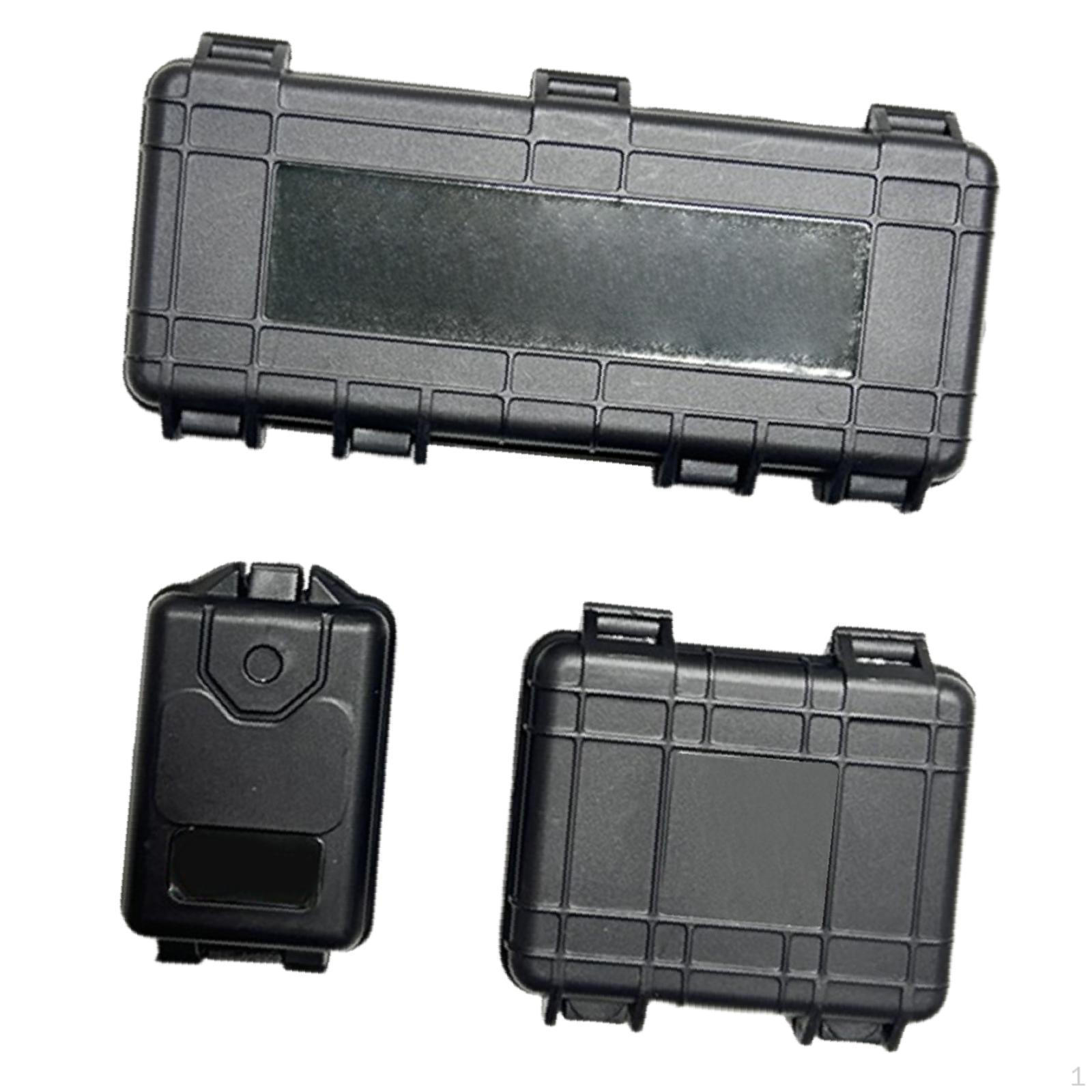 

3х 1:18 миниатюрных чемоданов с имитацией чемодана, игрушечных аксессуаров, декоративного макета, легкого веса (черный