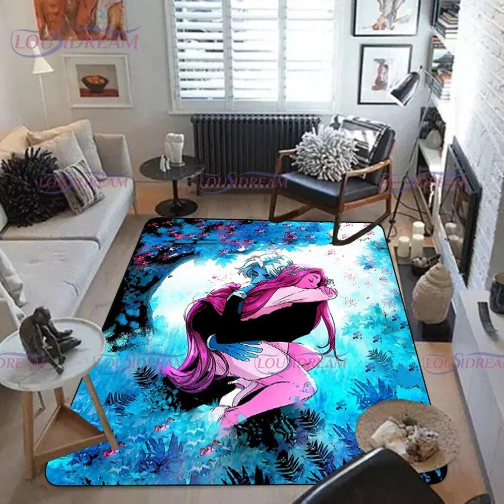 Cartoon Comics Lore Olympus Tištěný koberec Koberec do obývacího pokoje Ložnice Dekorace pohovky Šatna pro dospělé Protiskluzová podložka na podlahu