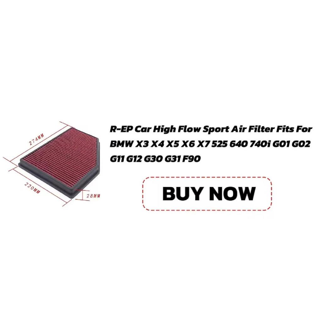 R-EP Replacement Air Filter Washable Reusable Fits for BMW E60 520 540 E61 545 550 E63 E64 645 650 High Flow OEM 13717521023