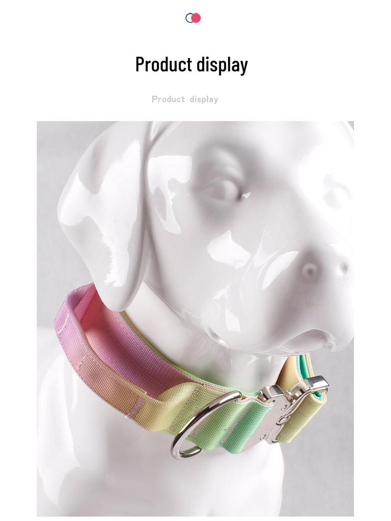 Gradient Color Explosion-Proof Tactical Dog Collar and Leash for Large Dogs