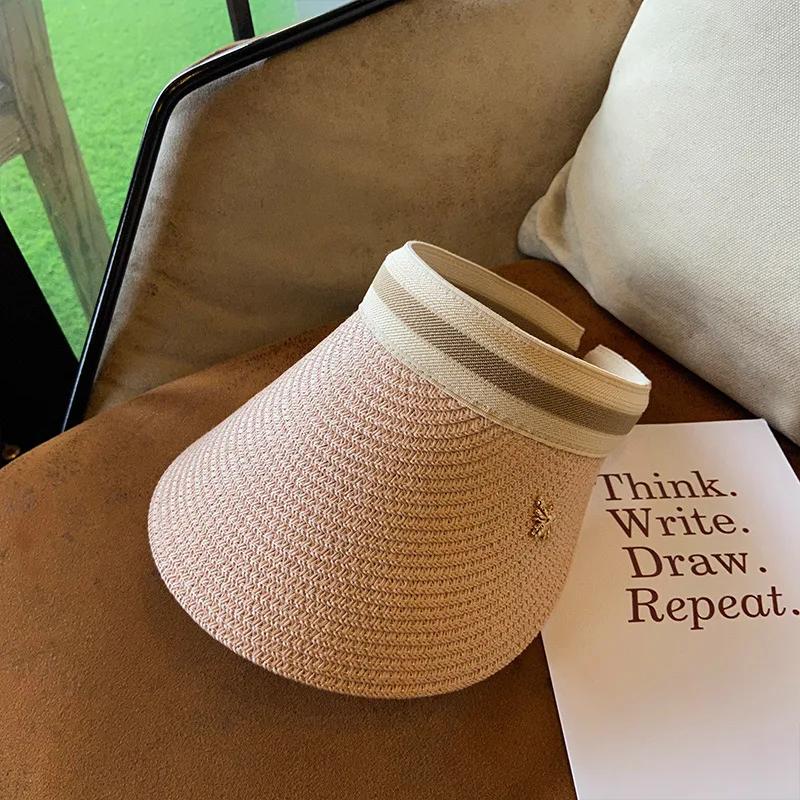 

Women s Straw Braided Summer Hat Wide Brim Beach Sun Hat Boho Woven Face Sunshade Cap Fashion Adjustable розовый