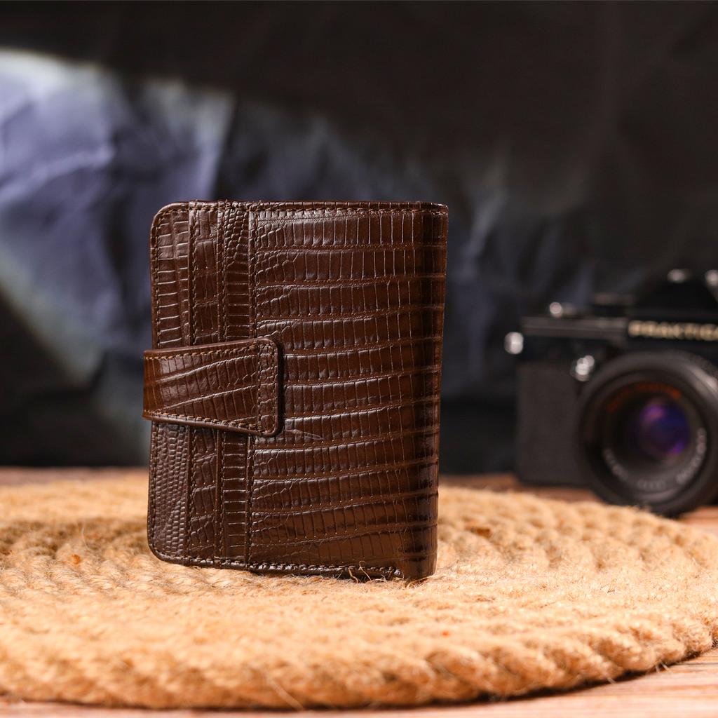 Textured Men's Wallet Made of Genuine Leather CANPELLINI Purse 21691 Brown