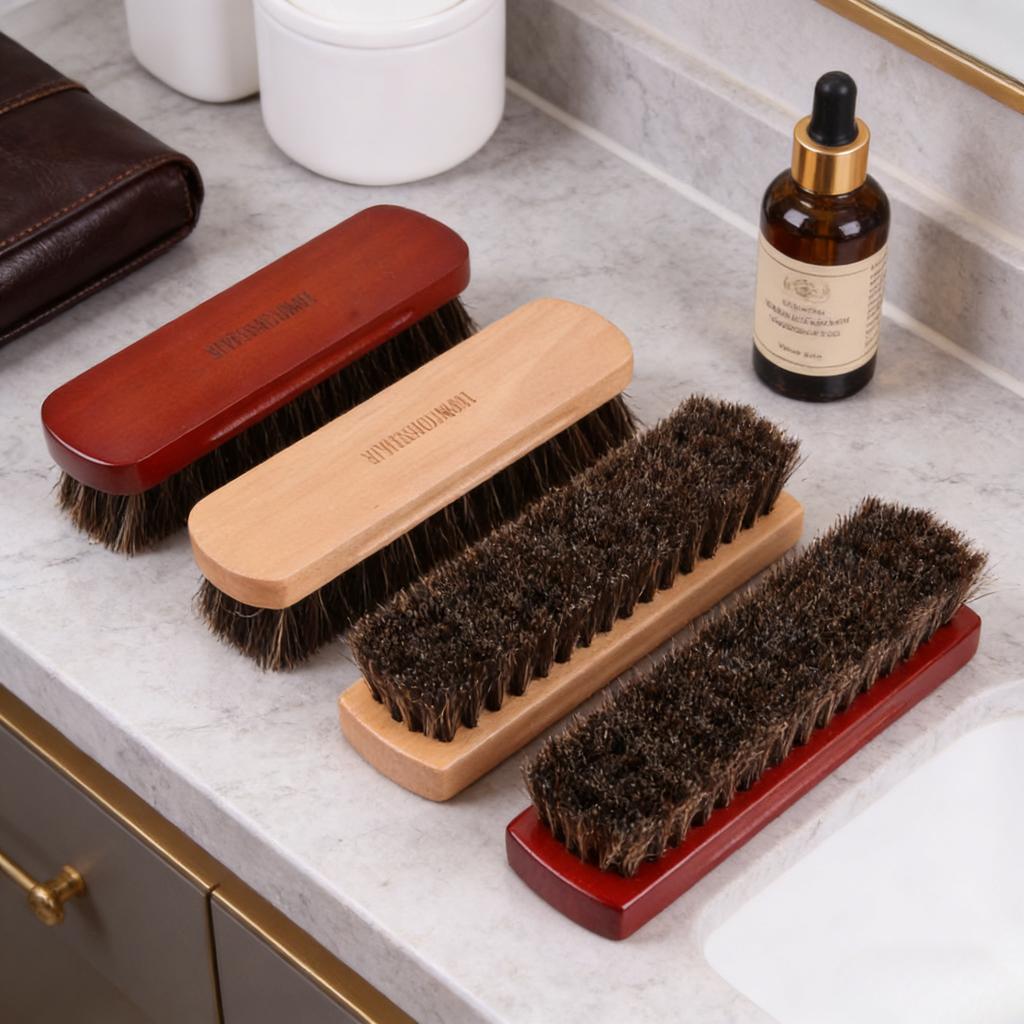 Large Horse Hair Brush Multi Purpose Shoe Polish Waxing Cleaning Polishing Brush