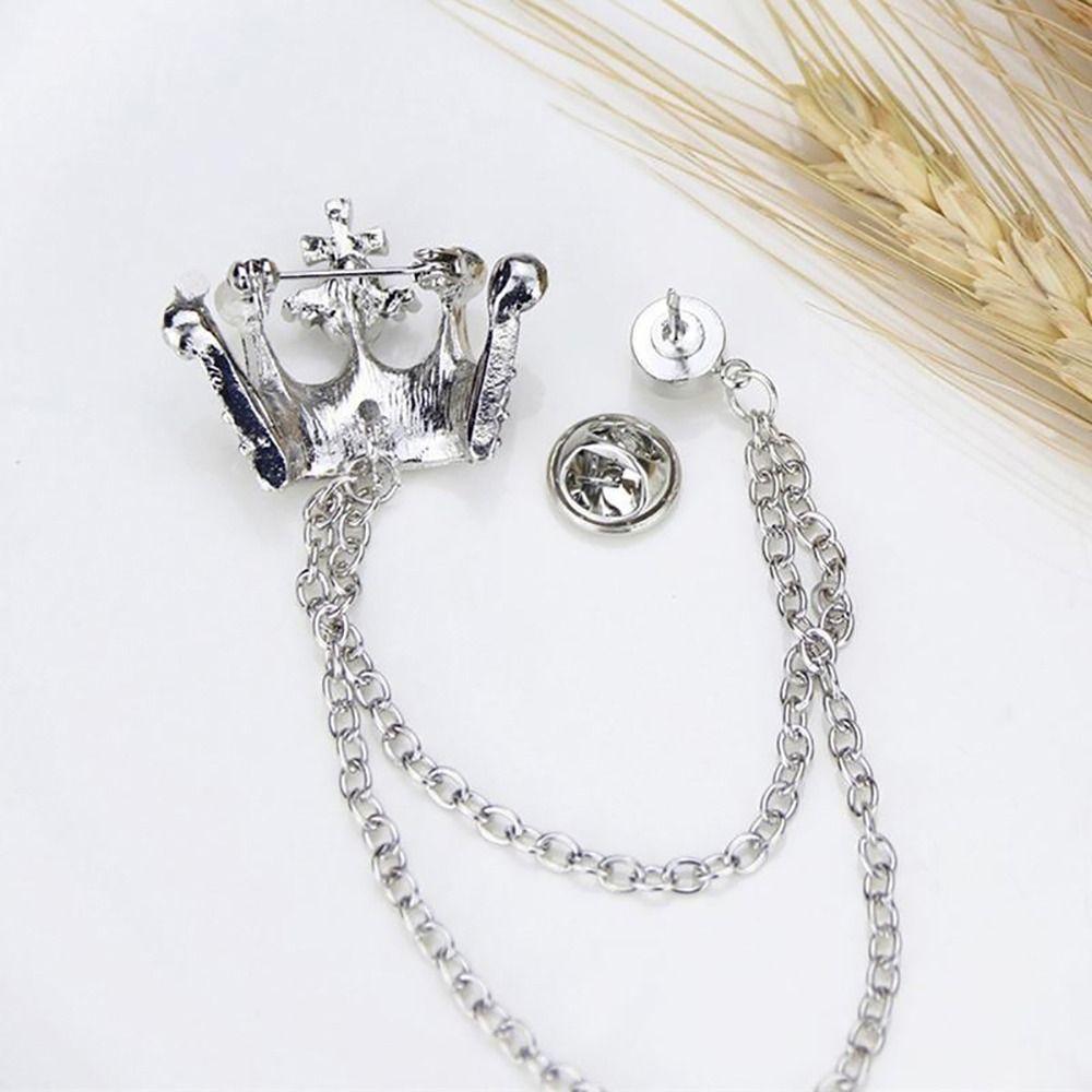 1Pcs Temperament Chain Brooch Vintage Collar Jewelry For Women Dress Mens Shirt Suit Set