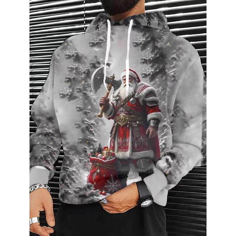 Herren 3D Weihnachtsmann Aufdruck Kapuzenpullover Hoodie Pullover Weihnachten Damen Freizeit Winterkleidung Kostümpartys