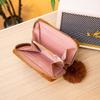 Women's change bag autumn new letter iron sheet with hairball fashionable and simple short wallet