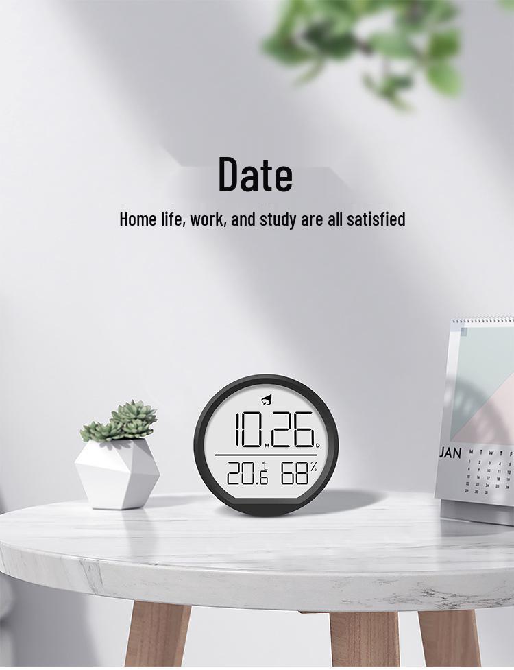 Termometro Igrometro Digitale Sottile con Orologio: Allarme Elettronico da Interno con Display Cucina, Termometro da Parete per Temperatura Ambiente 2303.