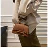 Pure Color Minimalist Handbag Fashionable Single Shoulder Crossbody Bag Women's Faux Leather Square Purse KTB