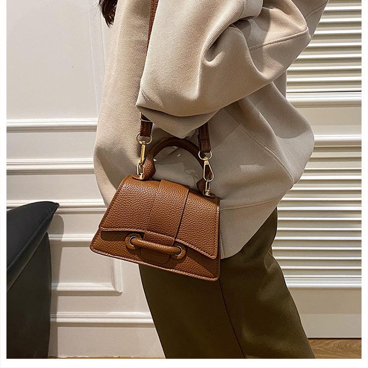 Pure Color Minimalist Handbag Fashionable Single Shoulder Crossbody Bag Women's Faux Leather Square Purse KTB