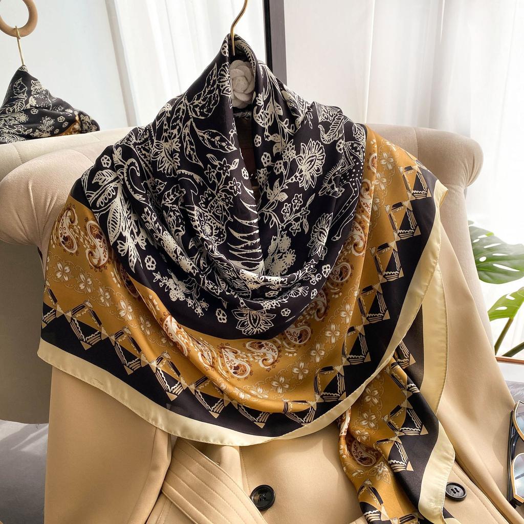 High-quality Luxurious Silk Scarves Headband Scarfs Neck Scarf For Women Chain Silk Scarf Women's Decorative Shawl