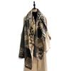 Wind Autumn And Winter Plaid Splicing Leopard Print Shawl Temperament Imitation Cashmere Scarf Women'S Double-Sided Printing Outer Scarf