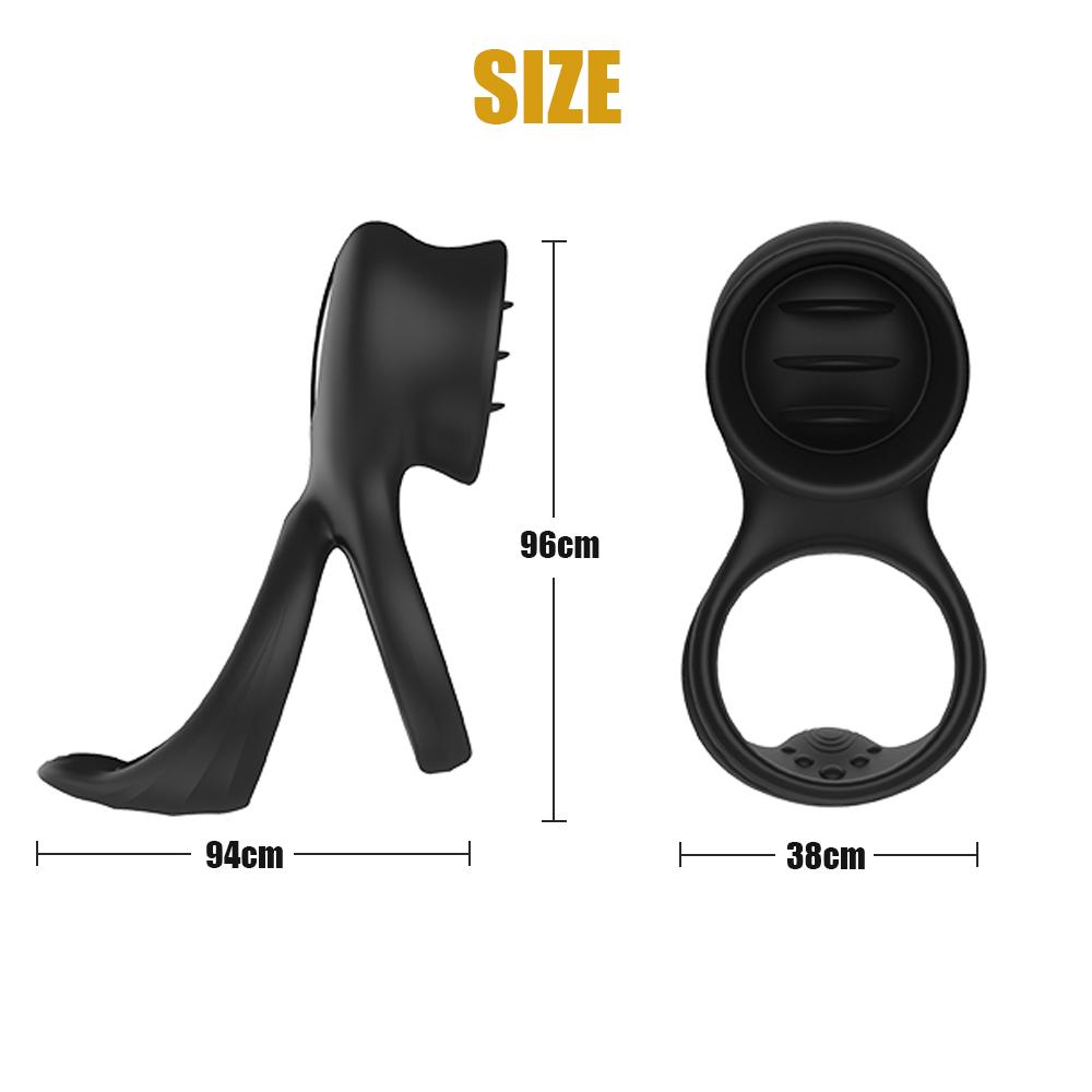 Wireless Remote Control Dual Vibrating Cock Ring Dick Penis Ring Cockring Adult Sex Toys for Men Cunnilingus back court