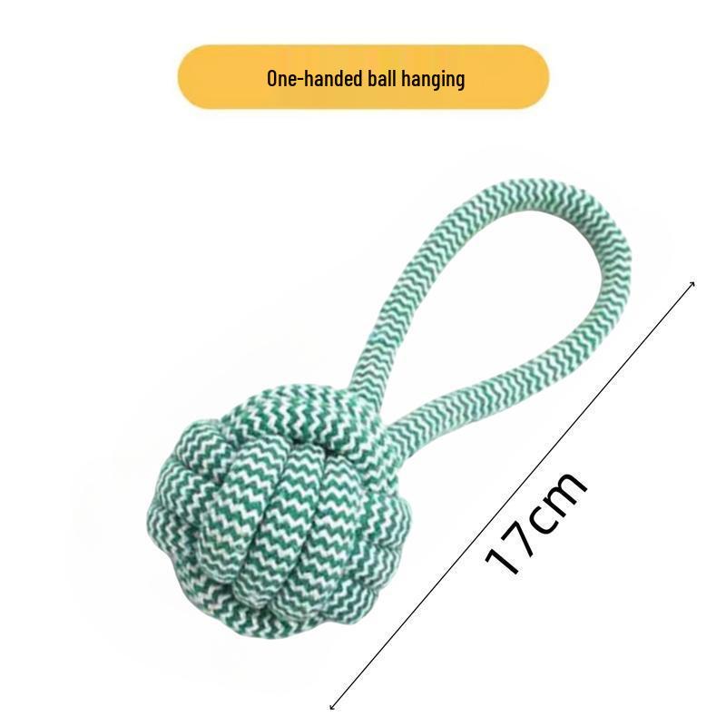 Kjæledyr Interaktiv Bomullstau Biteleke Ball med Dobbel Trekknute for Hunder