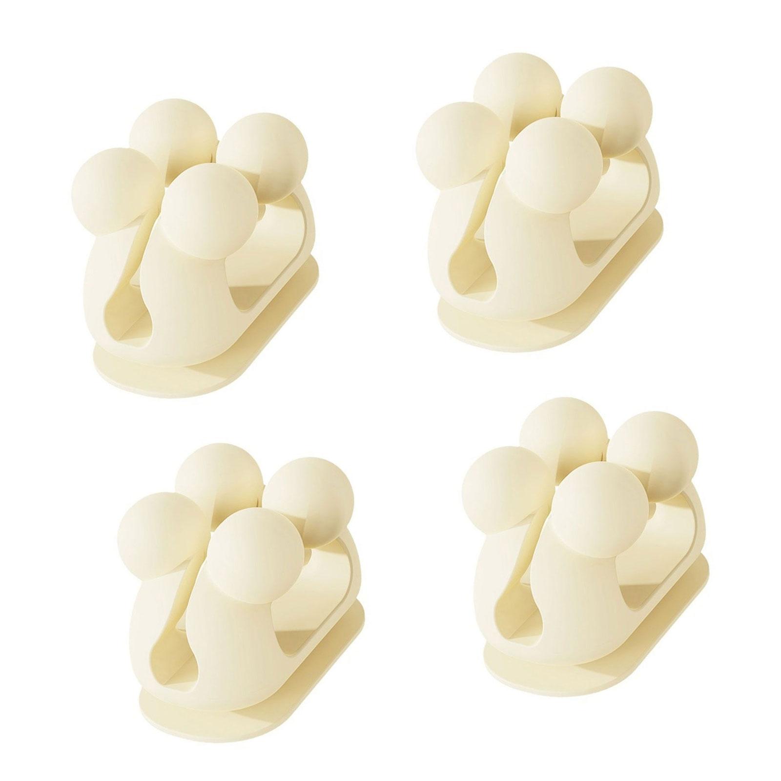

4 шт. Сильные клейкие силиконовые настенные крючки Клейкие силиконовые крючки Настенные вешалки для удобного хранения в любой комнате бежевый