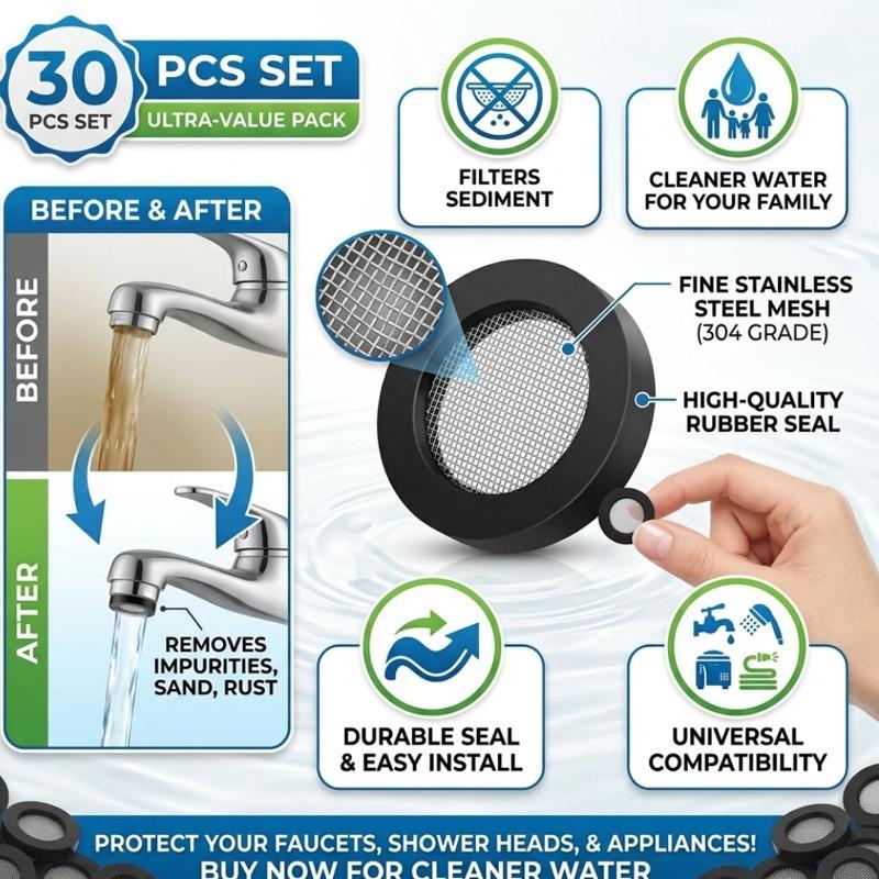 Rubber Faucet Washers Leak Proof Shower Hose Gasket Water Tap Filter Mesh Seal Ring with Net Faucet Grommet Plumbing Repair Set