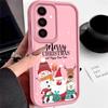 Santa Claus Snowman Print Phone Case For Samsung S24 Ultra S23 S22 S21 Plus S20 FE A55 A35 A54 A53 A52 A34 A14 Christmas Shockproof Soft Phone Cover