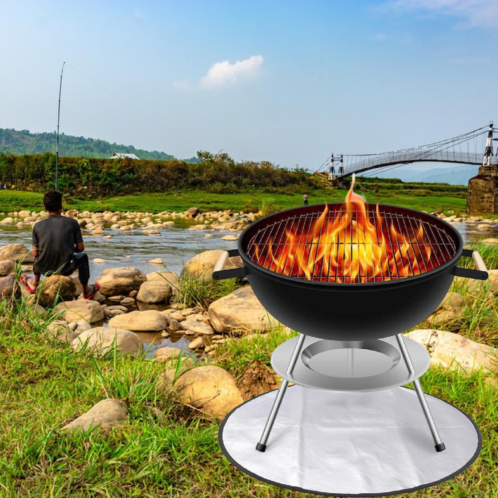 

Коврик для костра на террасе для патио, защита под грилем, огнестойкий для улицы 11inch