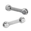 Pair Metal Silver Exhaust Muffler Dog Bone Nut Plate Fastener Hardware Kit for Motorcycle